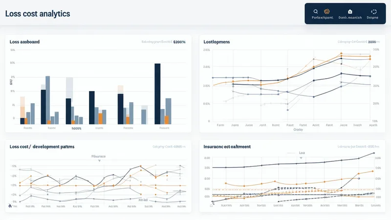 Loss cost analytics dashboard visualization for commercial mid-market underwriting
