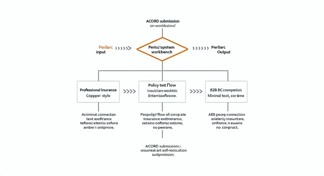 Diagram showing how Perilarc integrates between the ACORD submission channel and carrier Guidewire or Duck Creek policy system